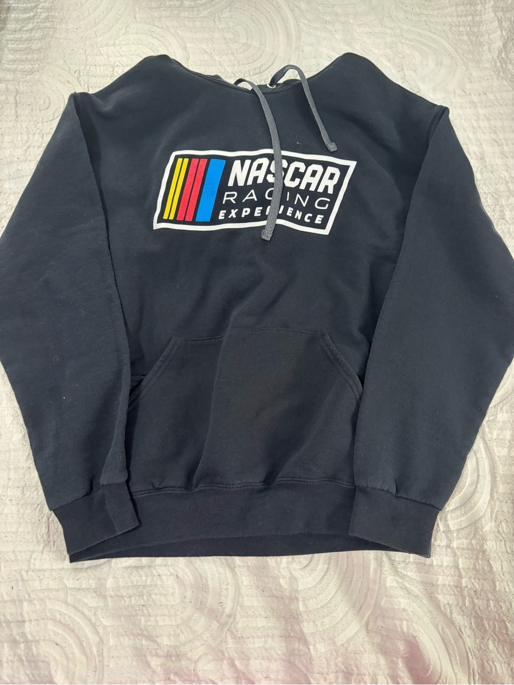 Fruit of the Loom Black Crewneck Sweatshirt with Multicolor NASCAR Logo